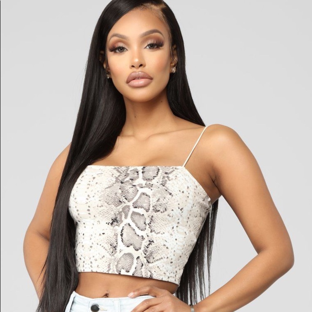 Fashion Nova Kiki Snakeskin Crop Top